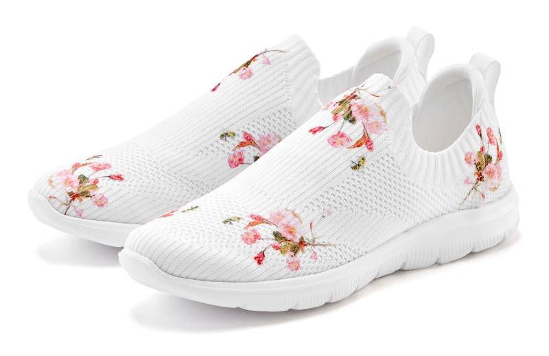 LASCANA Sneaker, zum Reinschlüpfen mit blumigem Muster VEGAN von LASCANA