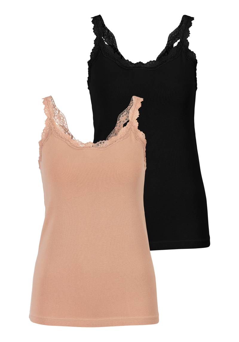 LASCANA Unterhemd, (2er-Pack), mit innenliegendem Bustier, Spaghettiträger-Top, Unterziehshirt von LASCANA