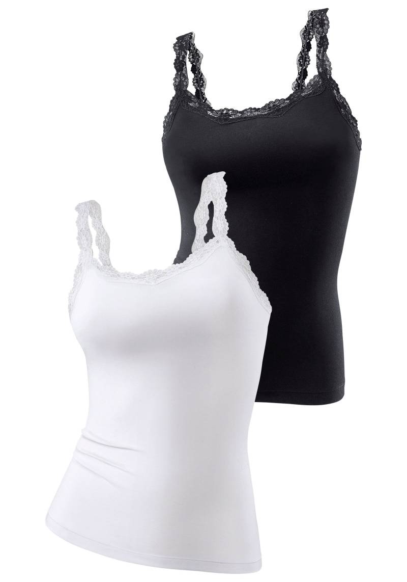 LASCANA Unterhemd, (2er-Pack), mit innenliegendem Bustier, Spaghettiträger-Top, Unterziehshirt von LASCANA