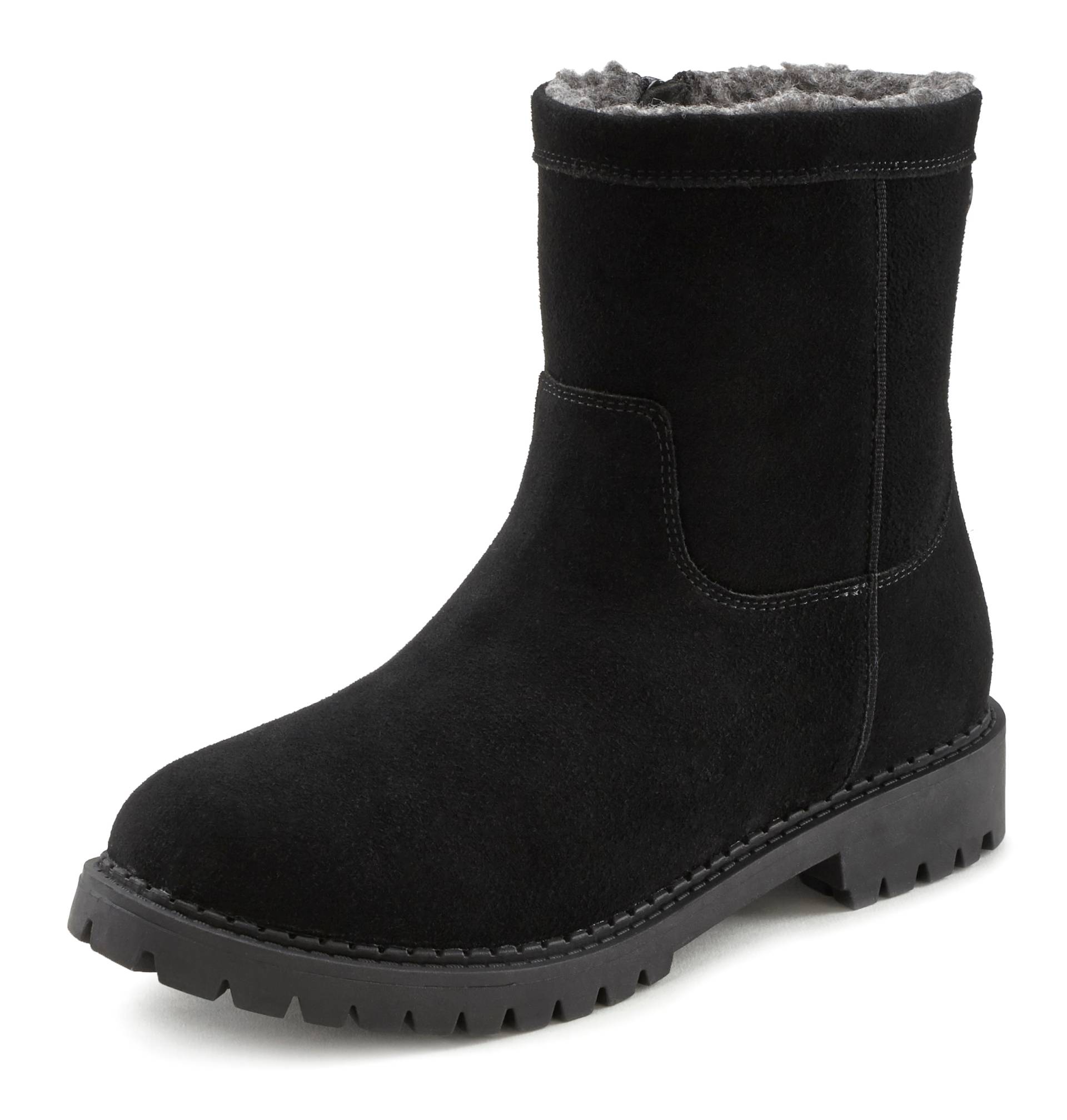 LASCANA Winterstiefel, aus Leder, Warmfutter und Profilsohle, Boots, Snowboots, Stiefelette von LASCANA