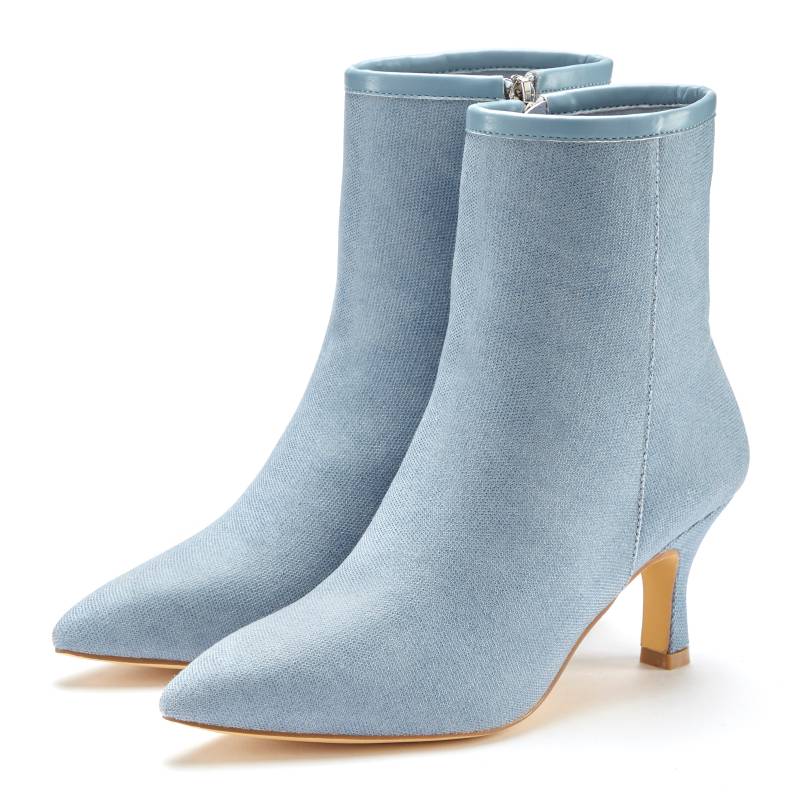 LASCANA Stiefelette, High-Heel Ankle Stiefel in Denim-Optik VEGAN von LASCANA