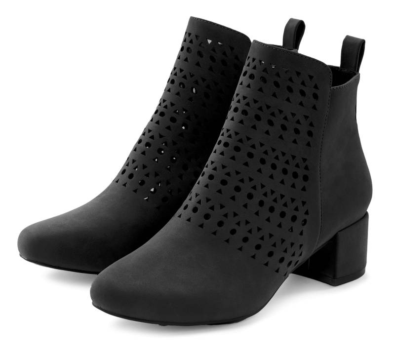 LASCANA Stiefelette, Stiefel, Boots mit kleinen Cut-Outs VEGAN von LASCANA