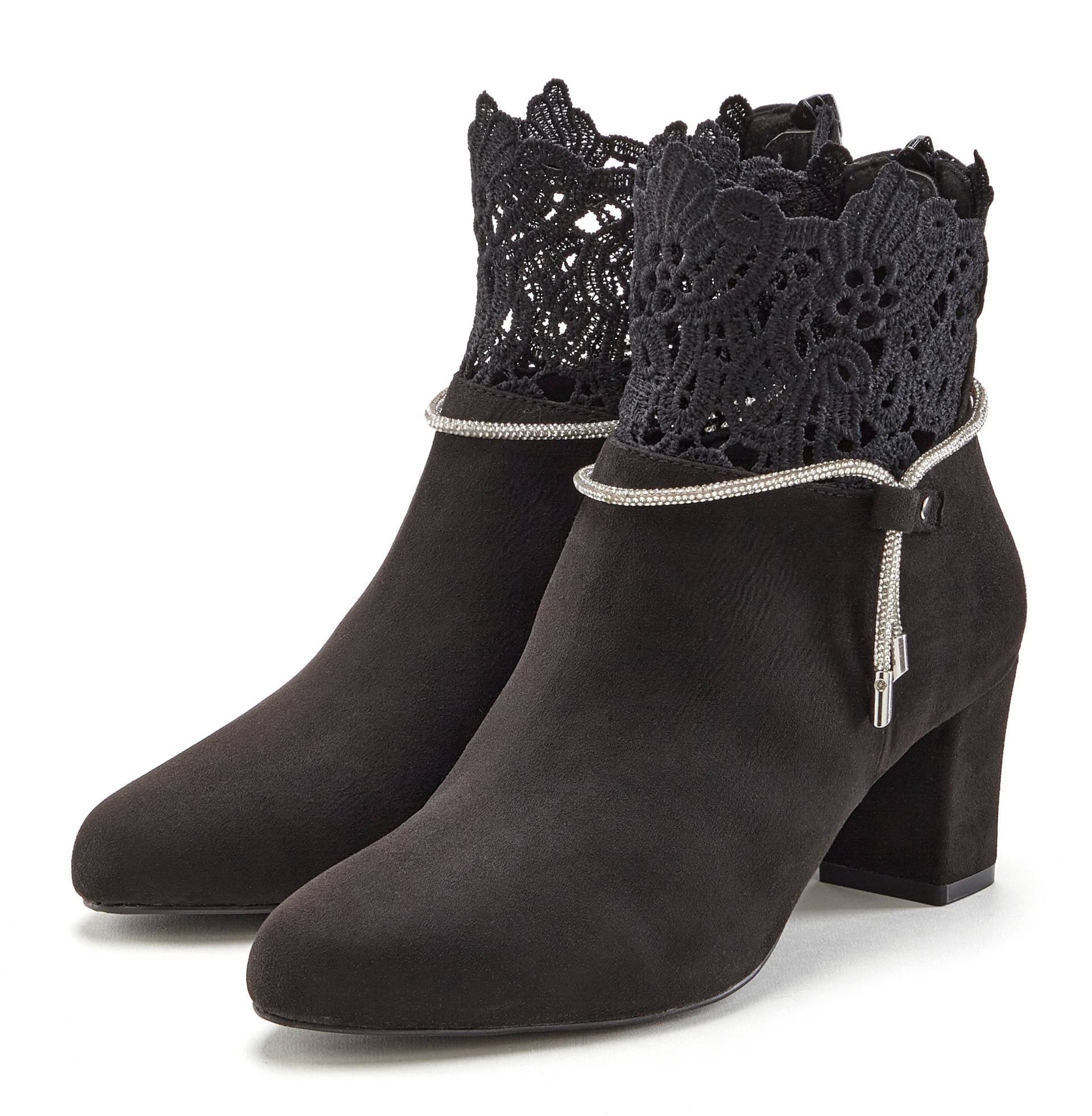 LASCANA Stiefelette, mit elegantem Spitzenbesatz, Stiefel, Boots LASCANA Stiefelette, mit elegantem Spitzenbesatz, Stiefel, Boots von LASCANA