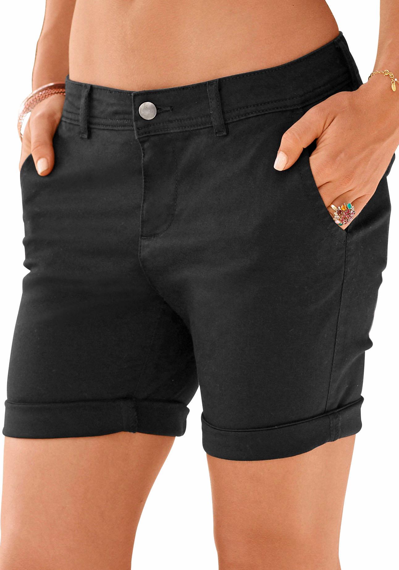 LASCANA Bermudas, zum Krempeln, aus elastischer Baumwolle, kurze Hose, Shorts von LASCANA