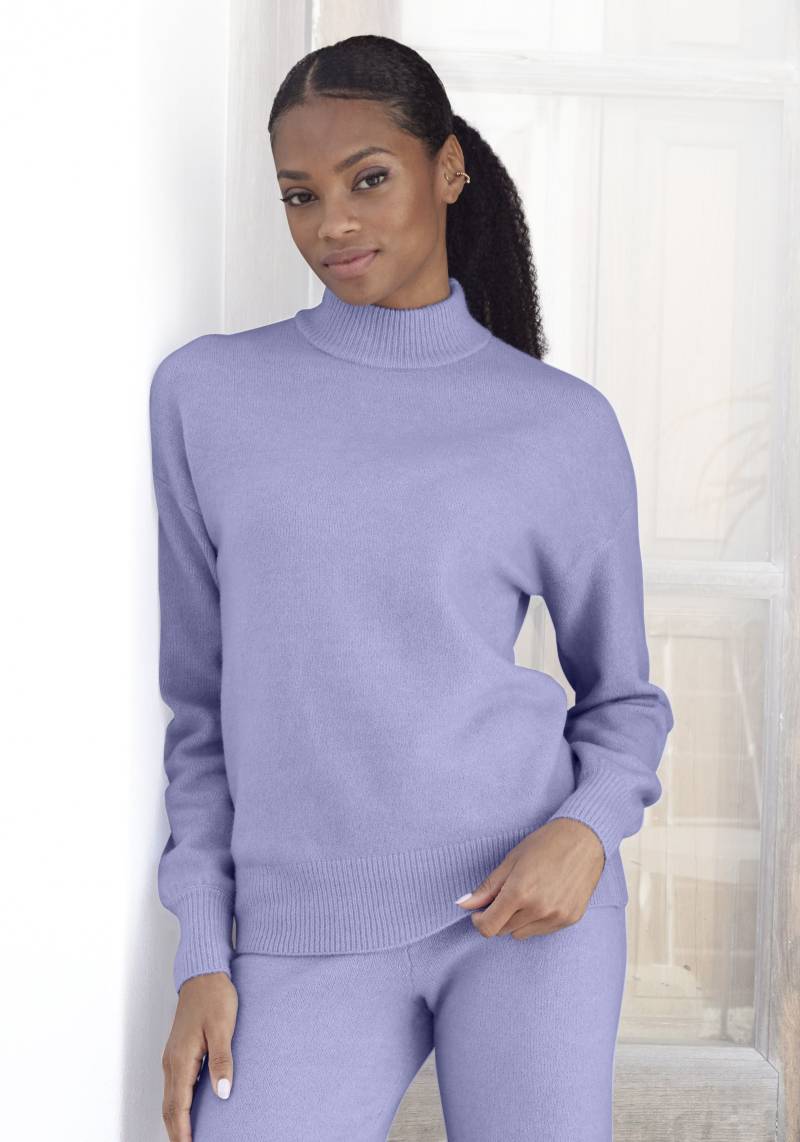 LASCANA Strickpullover »-Loungepullover«, mit Stehkragen und Rippbündchen, Loungewear von LASCANA