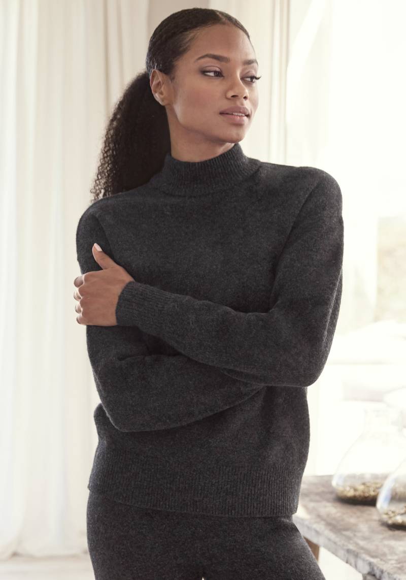 LASCANA Strickpullover, mit Stehkragen und Rippbündchen, Loungewear von LASCANA