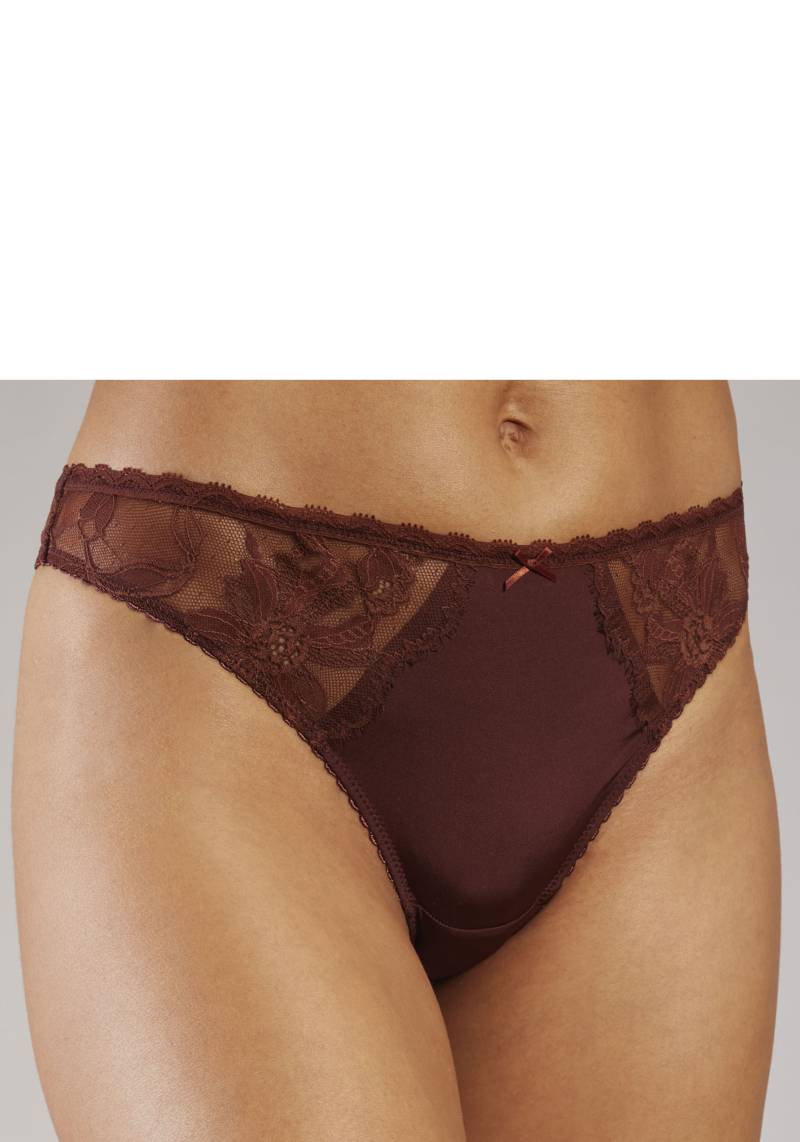 LASCANA String, aus seidigem Material und edler Jacquardspitze von LASCANA