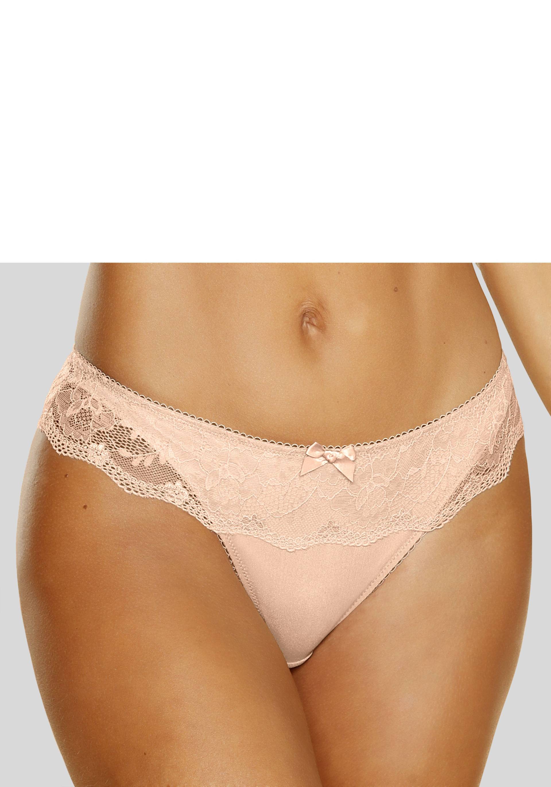 LASCANA String, mit breitem Bund aus blumiger Spitze, Dessous von LASCANA