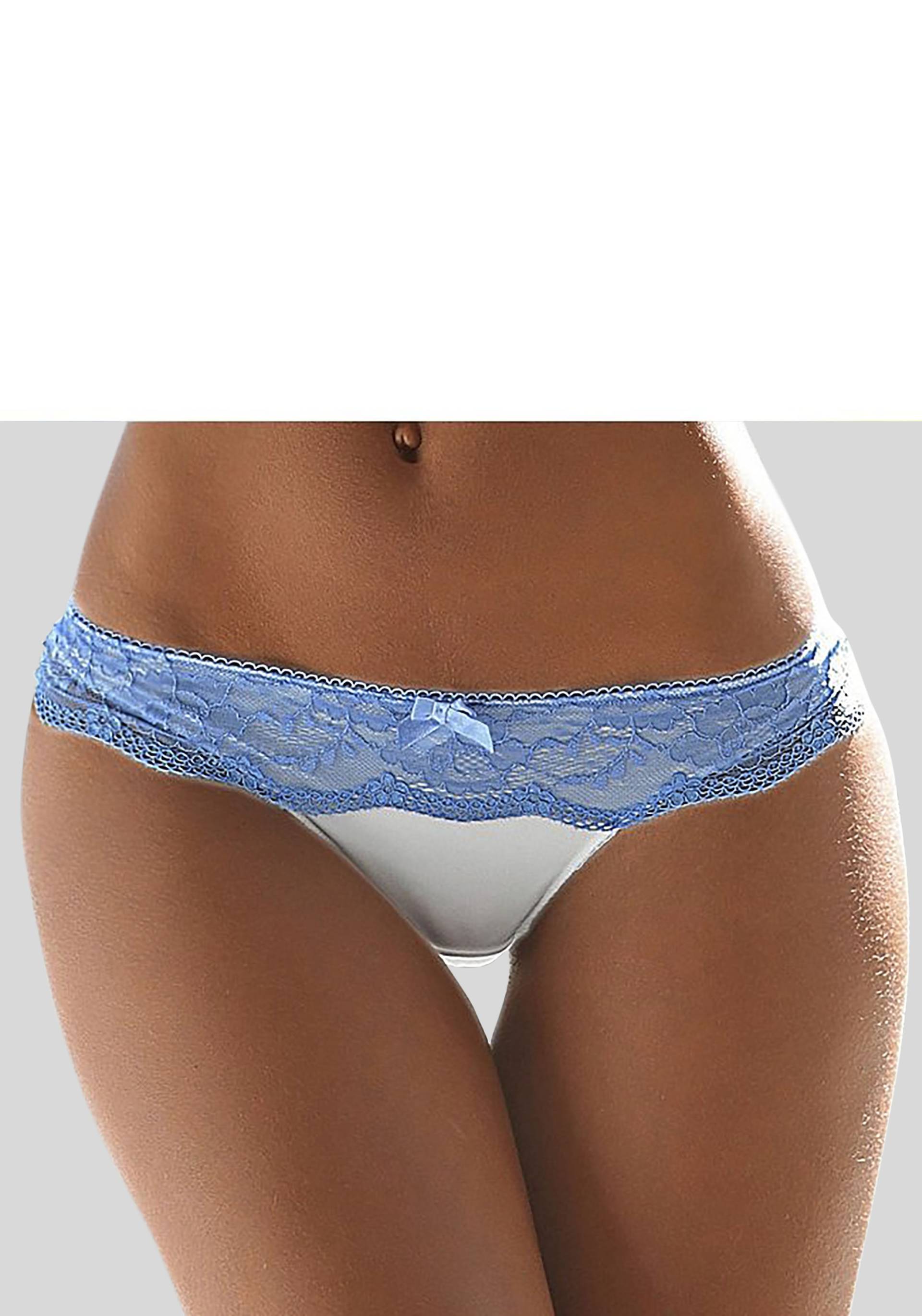 LASCANA String, mit breitem Bund aus blumiger Spitze, Dessous LASCANA String, mit breitem Bund aus blumiger Spitze, Dessous von LASCANA