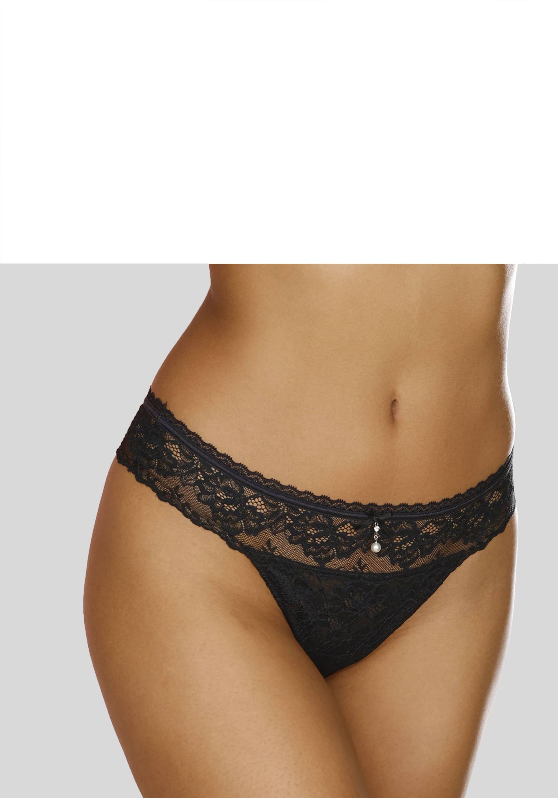 LASCANA String, rundum aus zarter Jacquardspitze mit edlem Schmuckaccessoire LASCANA String, rundum aus zarter Jacquardspitze mit edlem Schmuckaccessoire von LASCANA