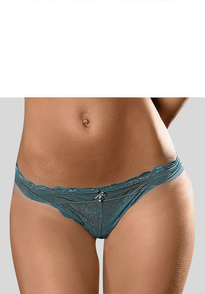 LASCANA String »Premium Dessous«, aus zarter Spitze mit feiner Zierschleife und Accessoire von LASCANA