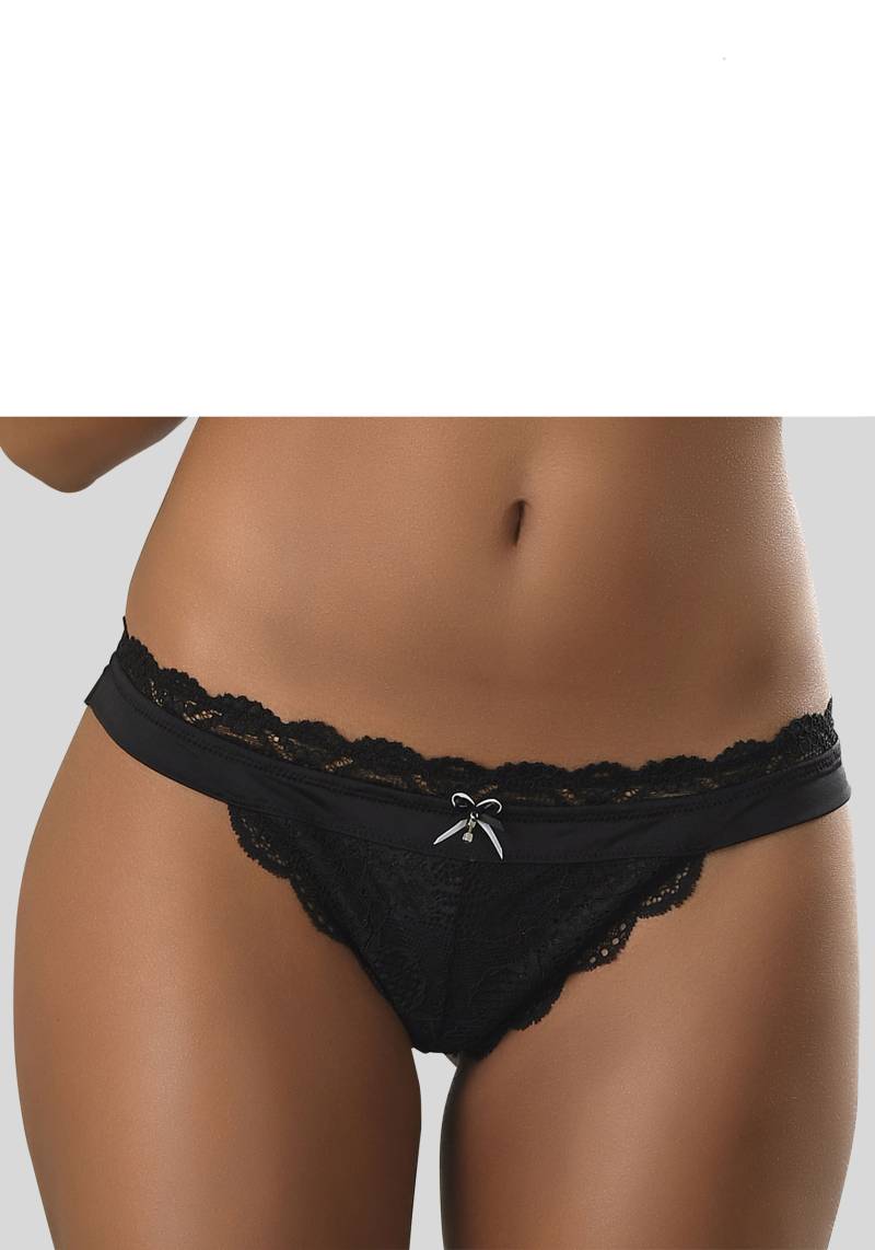 LASCANA String »Premium Dessous«, aus zarter Spitze mit feiner Zierschleife und Accessoire von LASCANA