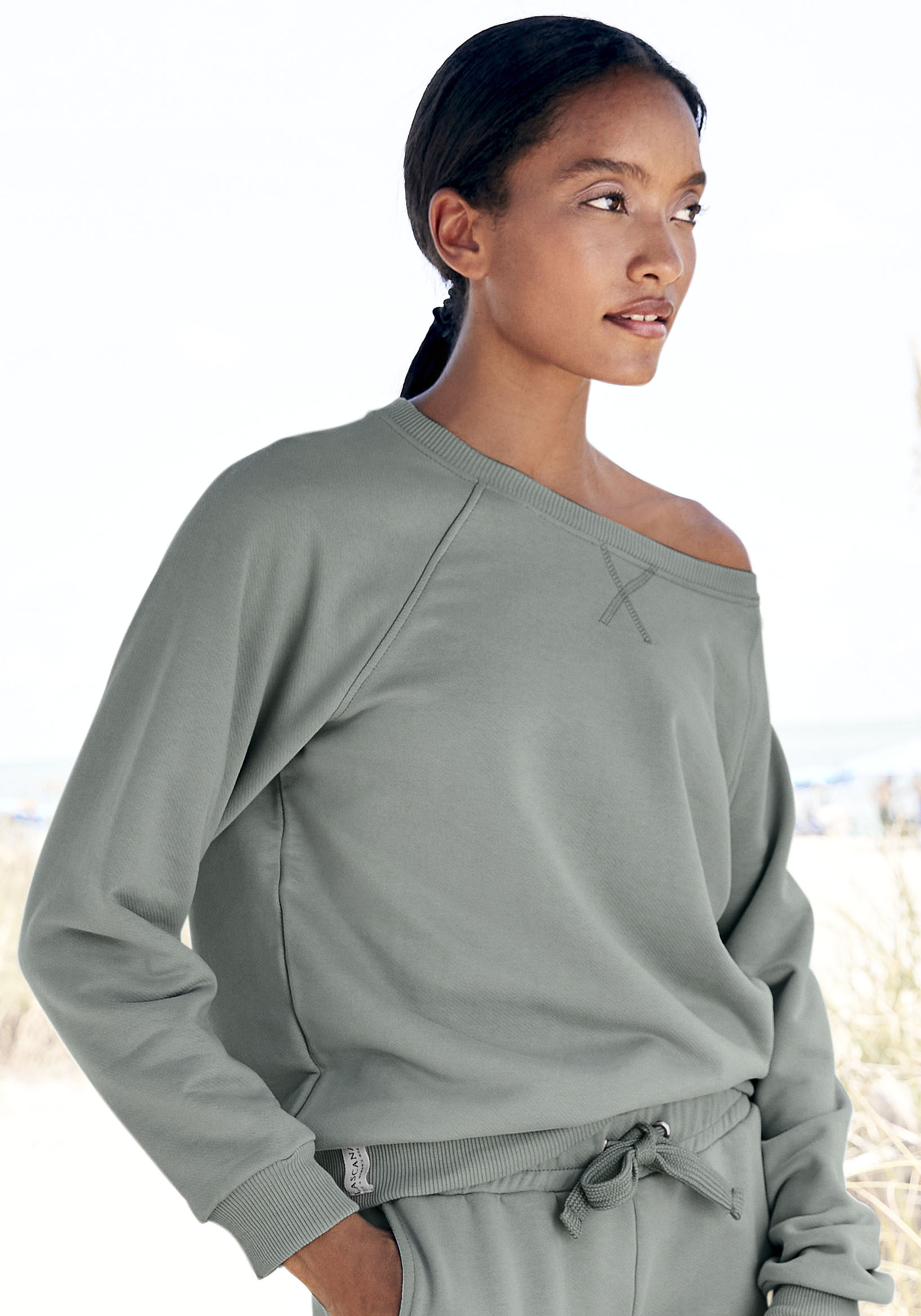 LASCANA Sweatshirt »-Loungeshirt«, aus organischer Baumwolle, Loungeanzug von LASCANA