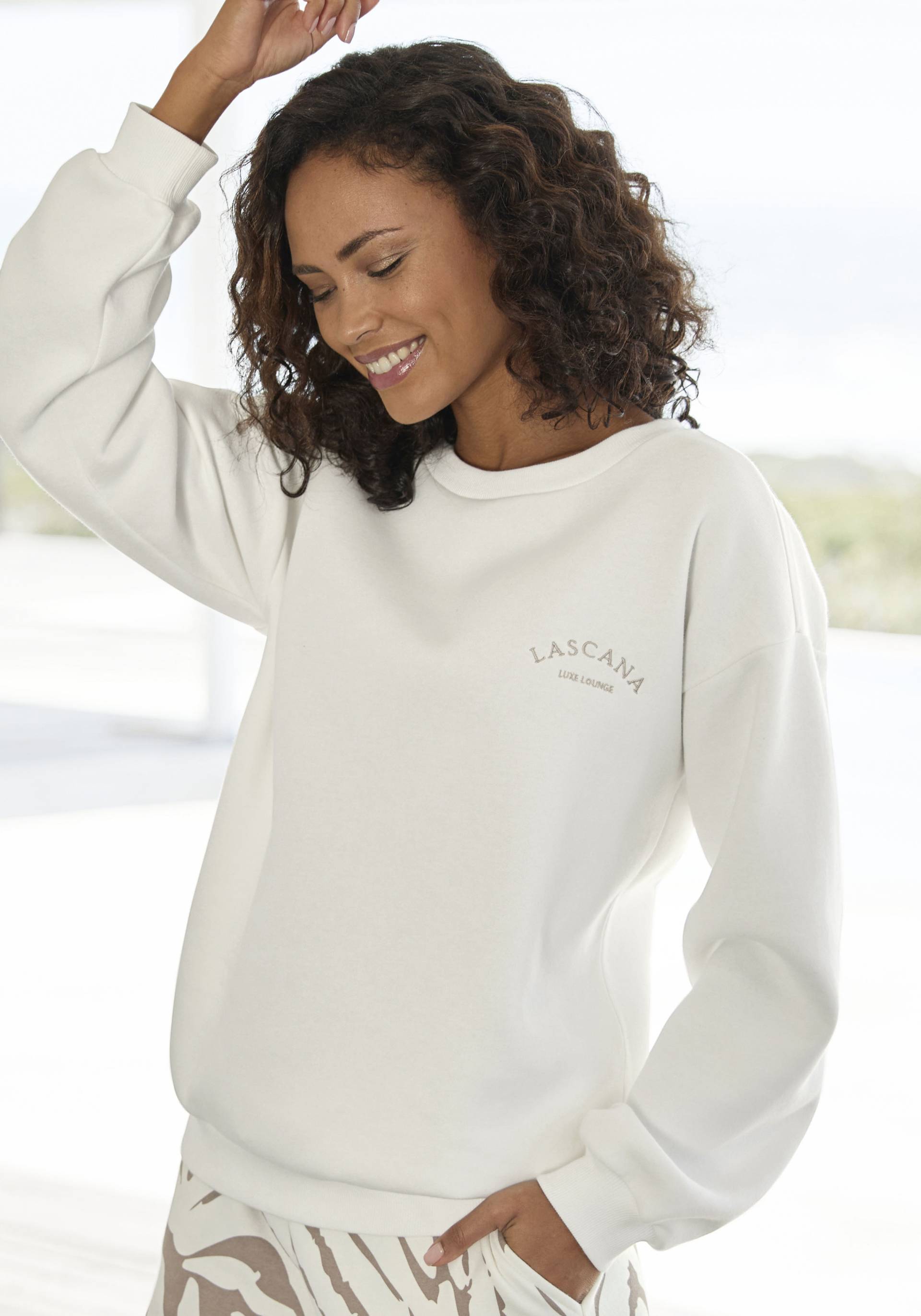 LASCANA Sweatshirt »-Pullover«, mit weiten Ärmeln, Loungewear, Loungeanzug von LASCANA