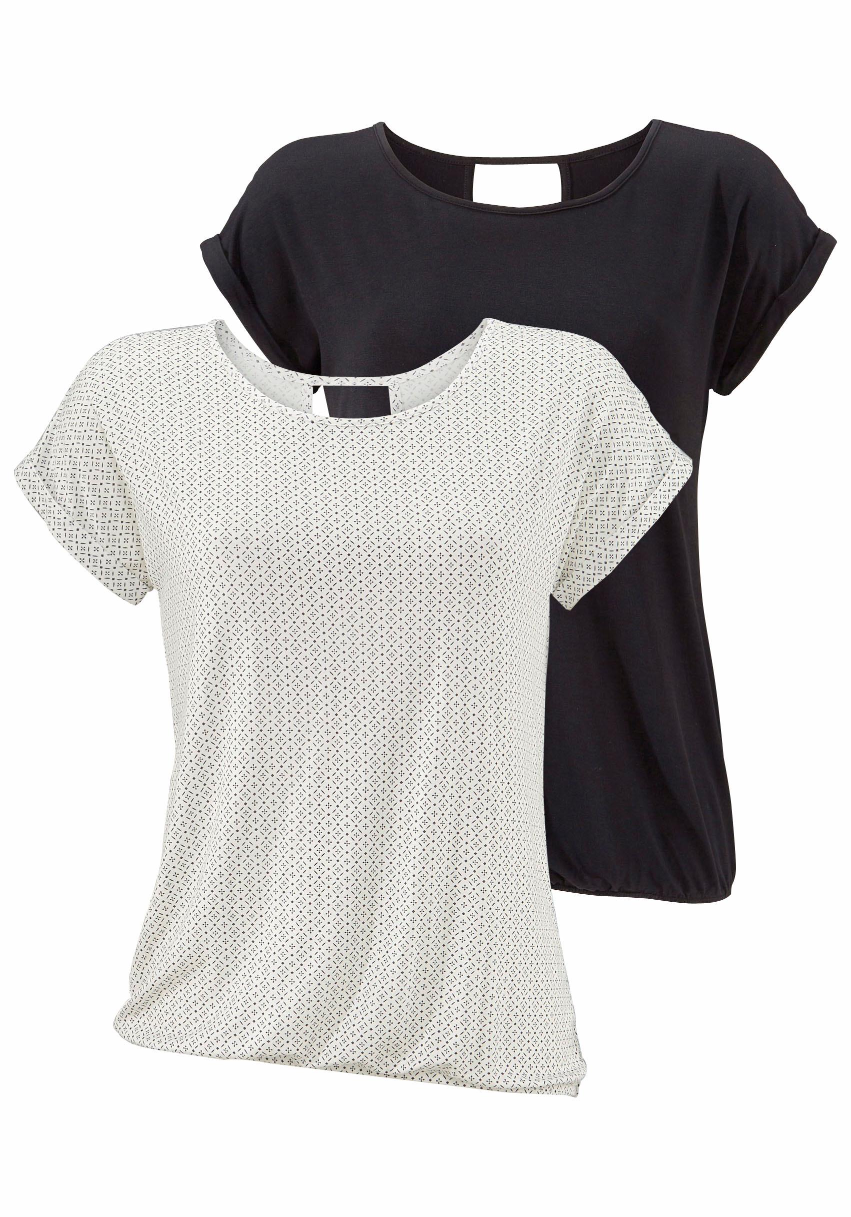 LASCANA T-Shirt, mit modischem Cut-out im Nacken von LASCANA