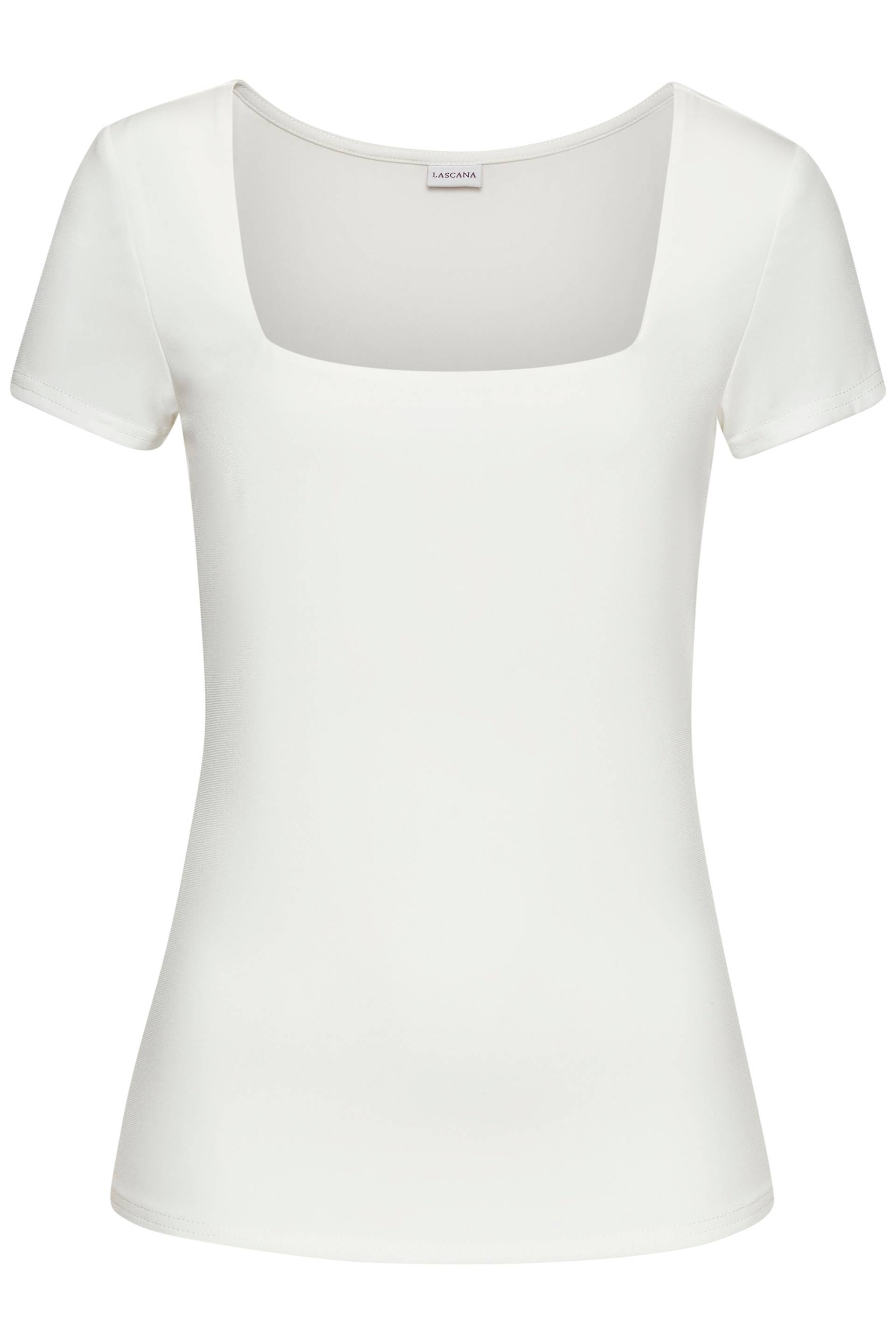 LASCANA T-Shirt, aus bügelfreiem Material, elegantes Kurzarmshirt, doppellagig LASCANA T-Shirt, aus bügelfreiem Material, elegantes Kurzarmshirt, doppellagig von LASCANA