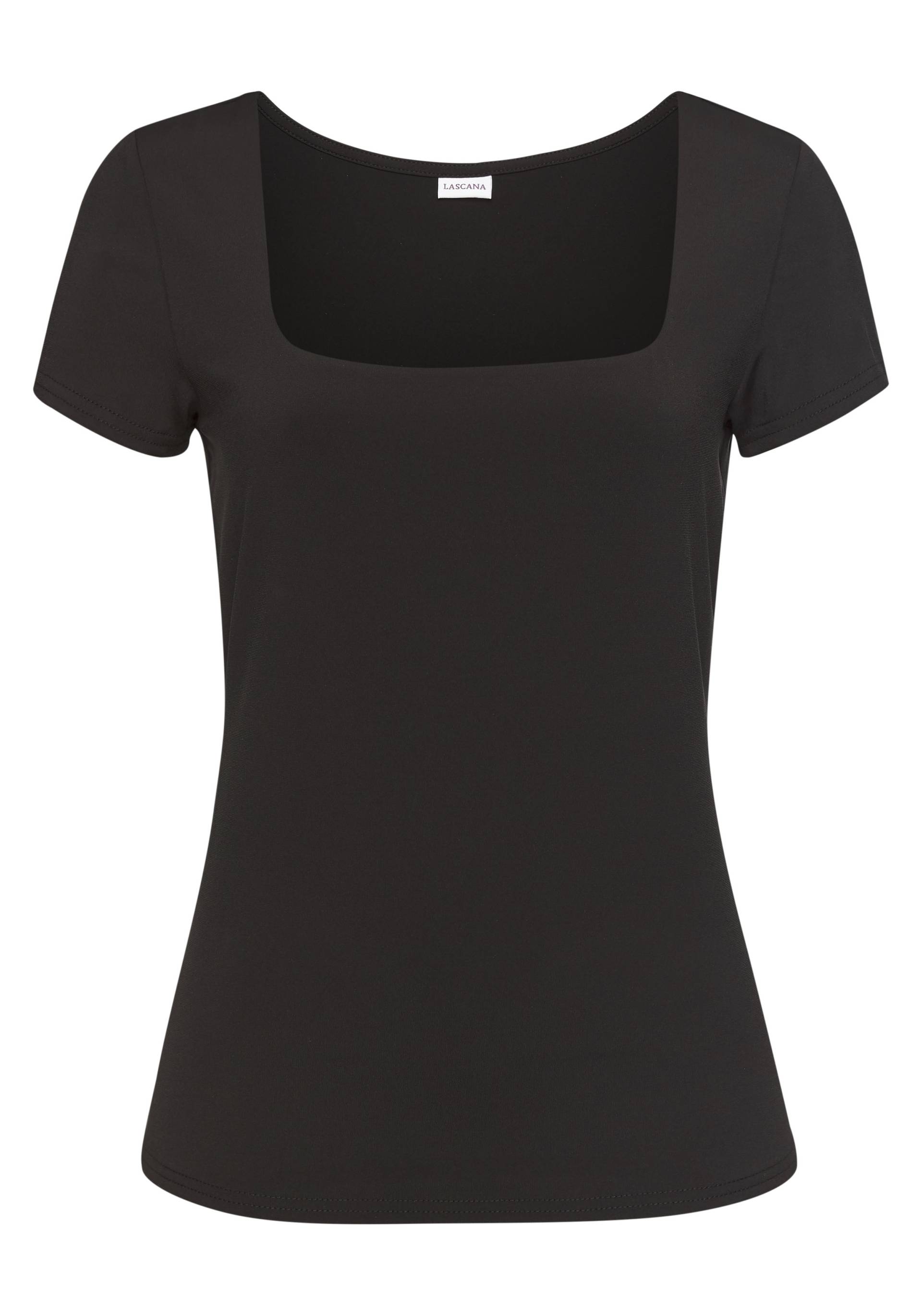 LASCANA T-Shirt, aus bügelfreiem Material, elegantes Kurzarmshirt, doppellagig LASCANA T-Shirt, aus bügelfreiem Material, elegantes Kurzarmshirt, doppellagig von LASCANA