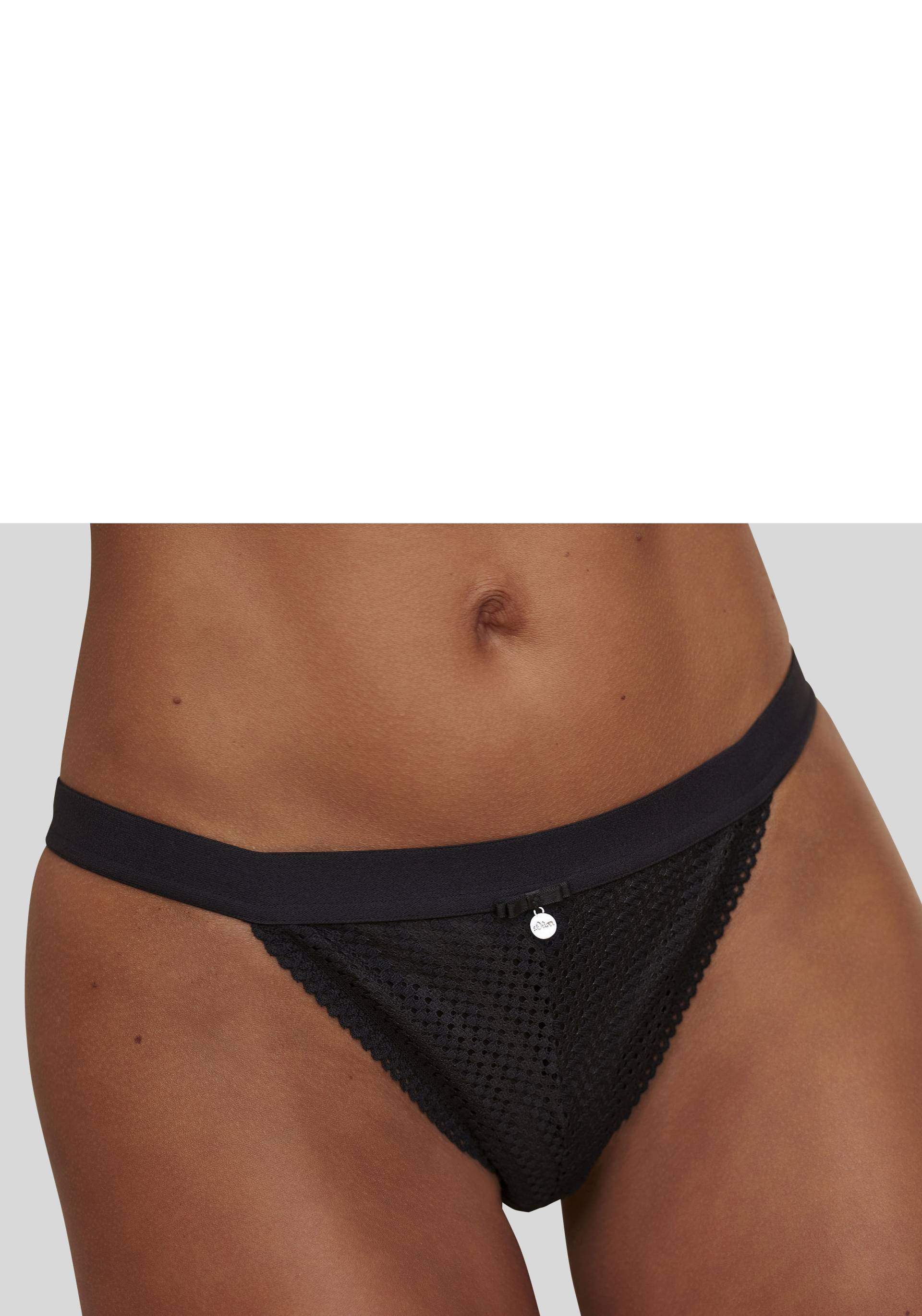 LASCANA Tanga, mit breitem, elastischen Bund und Spitze von LASCANA