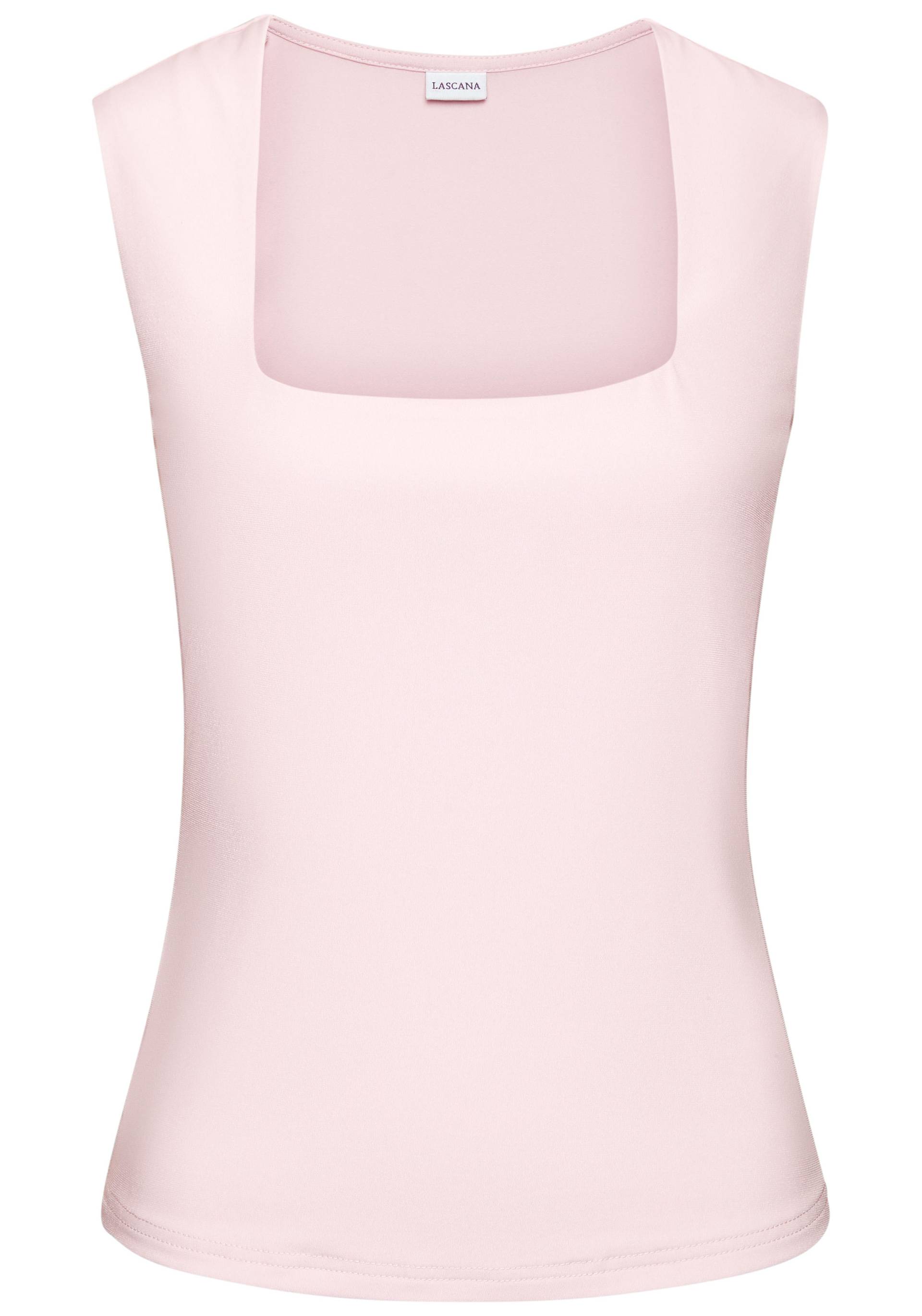 LASCANA Tanktop, aus bügelfreiem Material, elegantes Basic-Top mit breiten Trägern von LASCANA