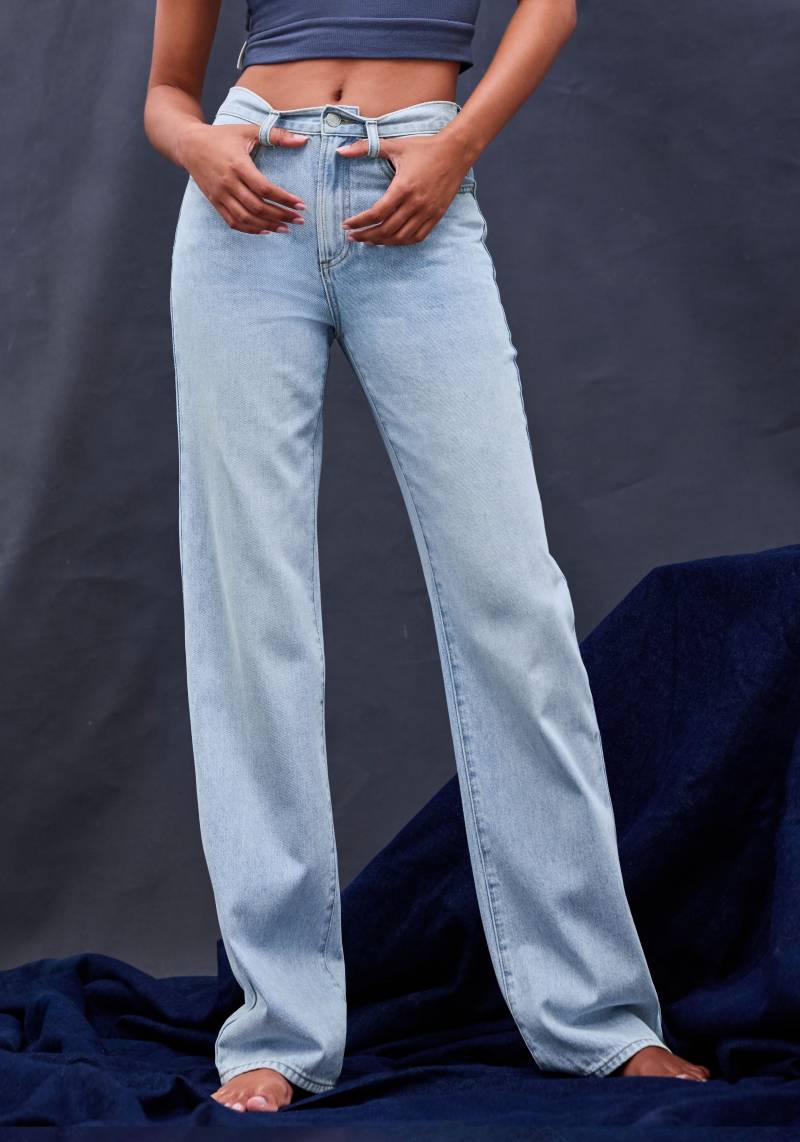 LASCANA Weite Jeans, mit hohem Bund und 5-Pocket-Style, Wide-Leg Jeans von LASCANA