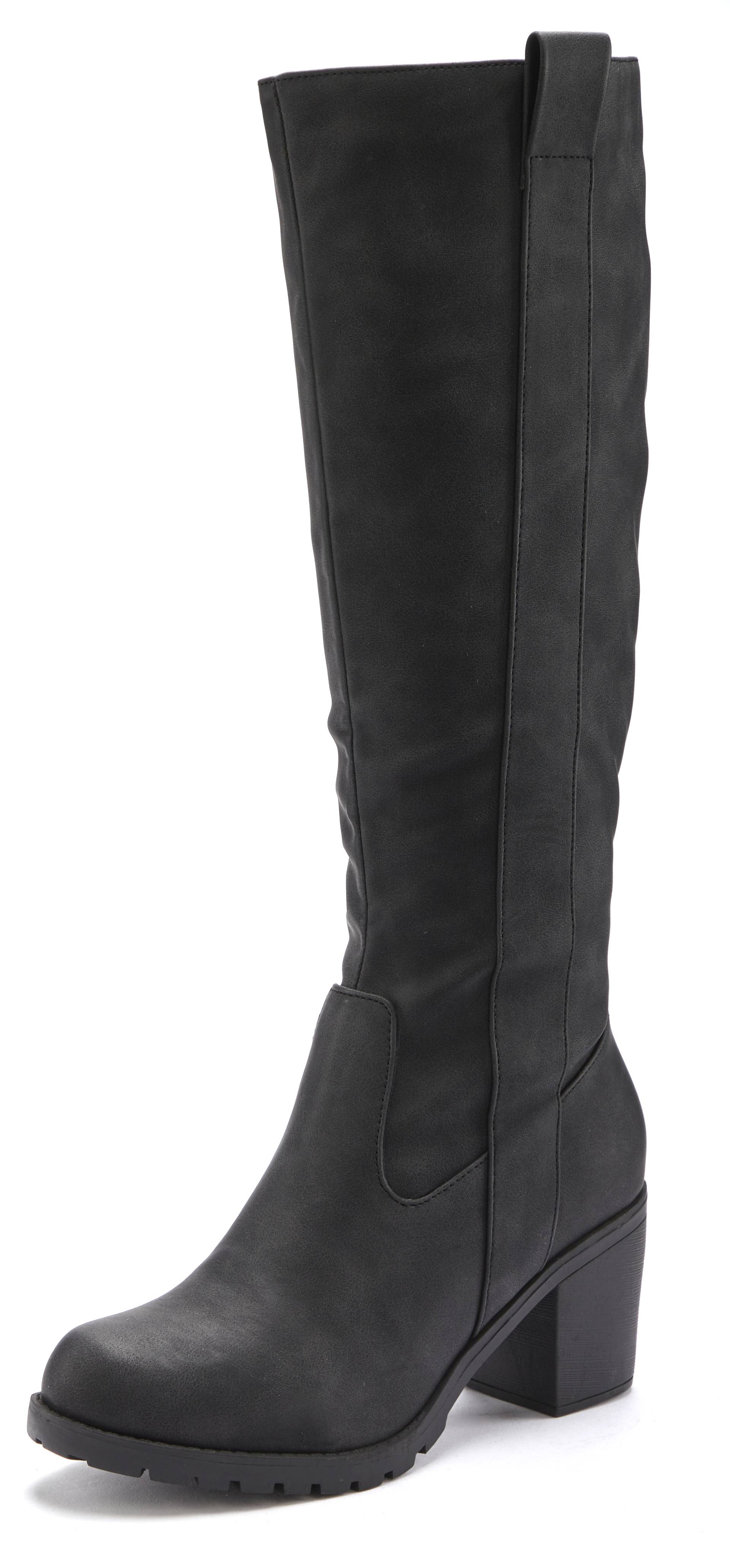 LASCANA Weitschaftstiefel, Stiefel, Stiefelette, langer Stiefel, Blockabsatz, Cowboy Stil VEGAN von LASCANA