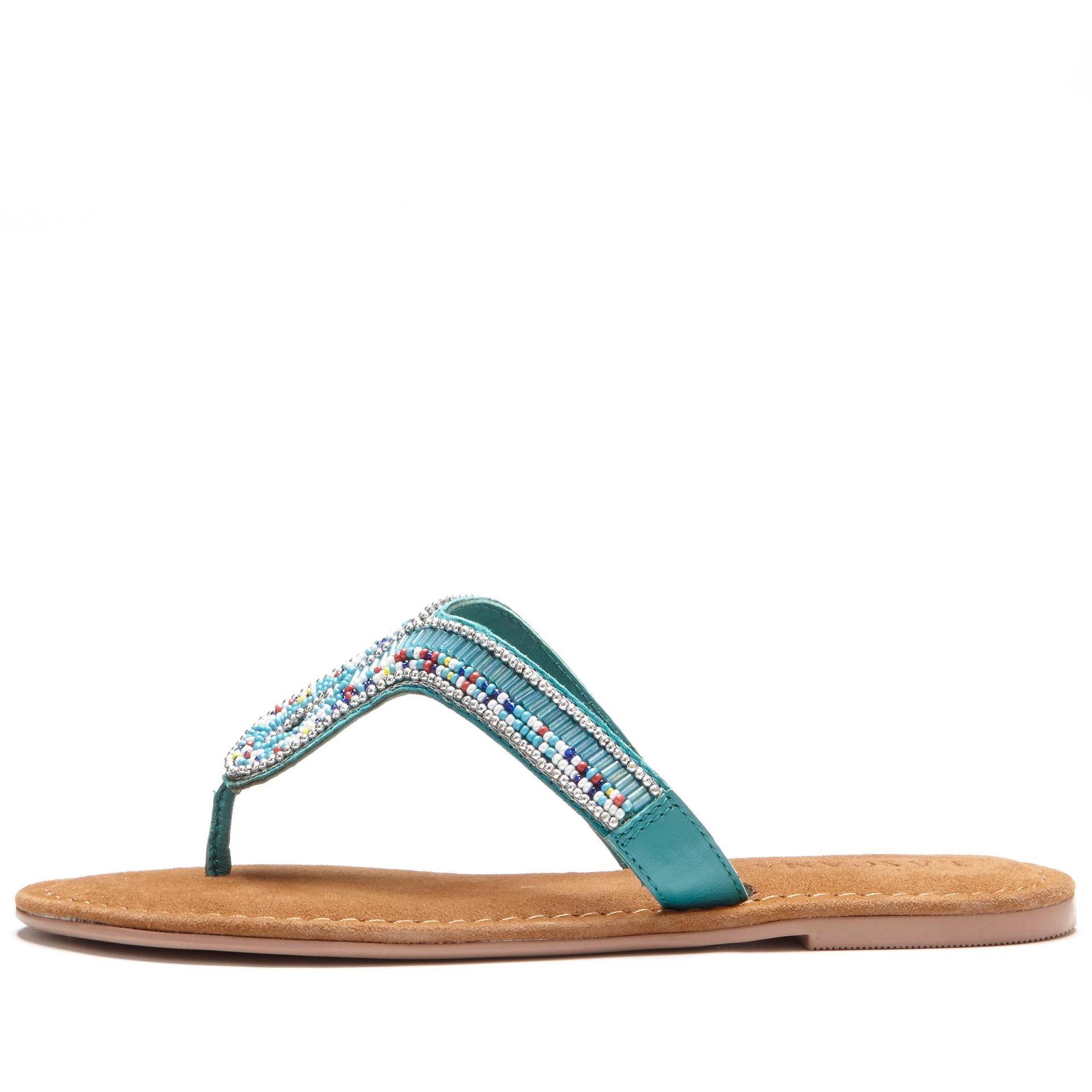 LASCANA Zehentrenner, Sandale, Pantolette aus Leder mit Zierperlen LASCANA Zehentrenner, Sandale, Pantolette aus Leder mit Zierperlen von LASCANA