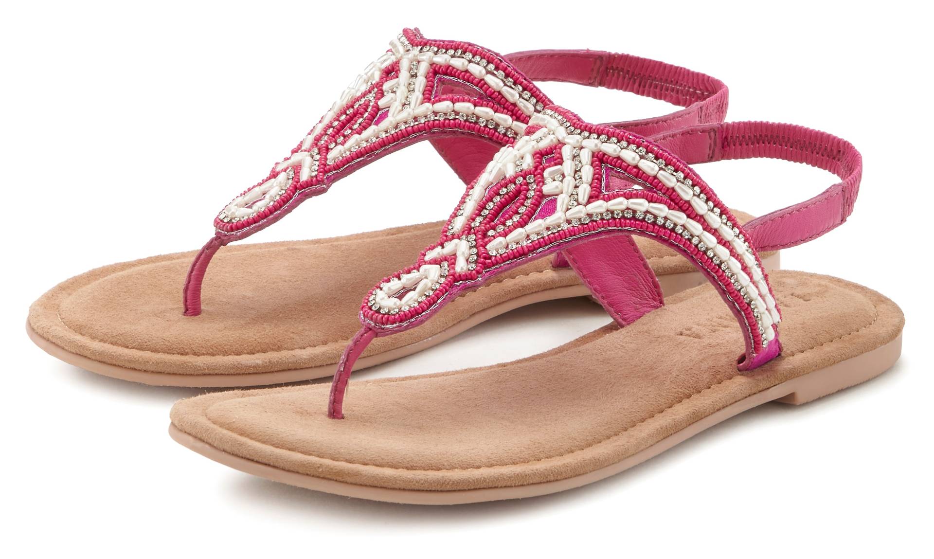 LASCANA Zehentrenner, Sandale, Pantolette mit Perlen und Steinchen besetzt LASCANA Zehentrenner, Sandale, Pantolette mit Perlen und Steinchen besetzt von LASCANA