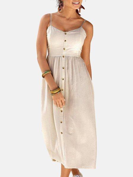 Langes Sommerkleid Summer Kapsel Unisex Light Beige 40 von LASCANA