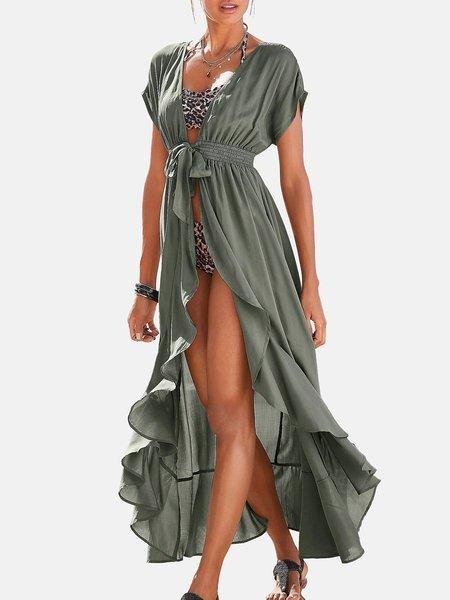 Langes Strandkleid Friseur Unisex Militärgrün 40 von LASCANA