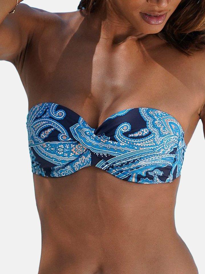 Bandeau-bikini Mit Bügel Boho Damen Schwarz Bedruckt 36 von LASCANA