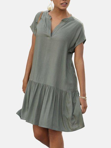 Sommerkleid Mit Kurzen Ärmeln Volant Unisex Militärgrün 38 von LASCANA