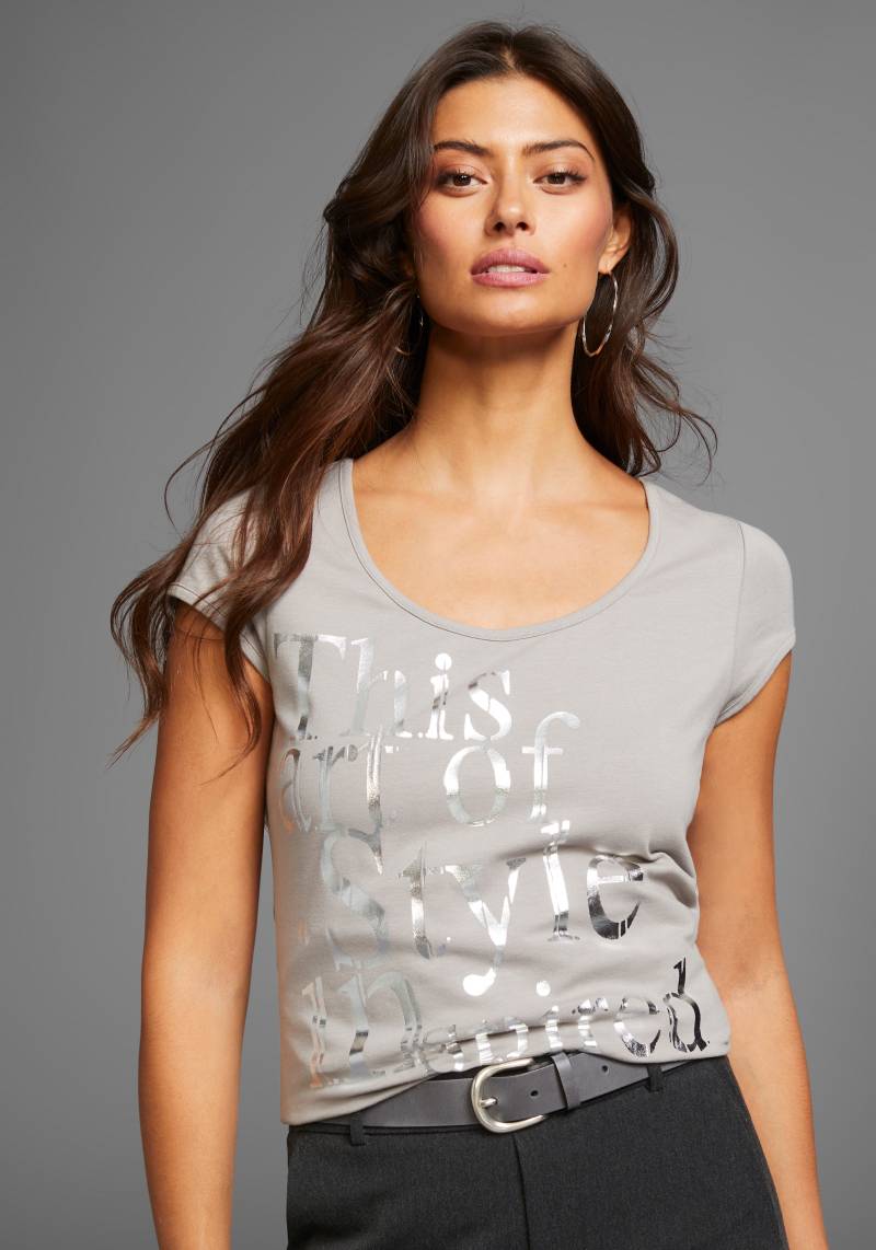 Laura Scott T-Shirt, sehr figurbetont, mit frischem Print, Rundhals, für die Freizeit Laura Scott T-Shirt, sehr figurbetont, mit frischem Print, Rundhals, für die Freizeit von Laura Scott