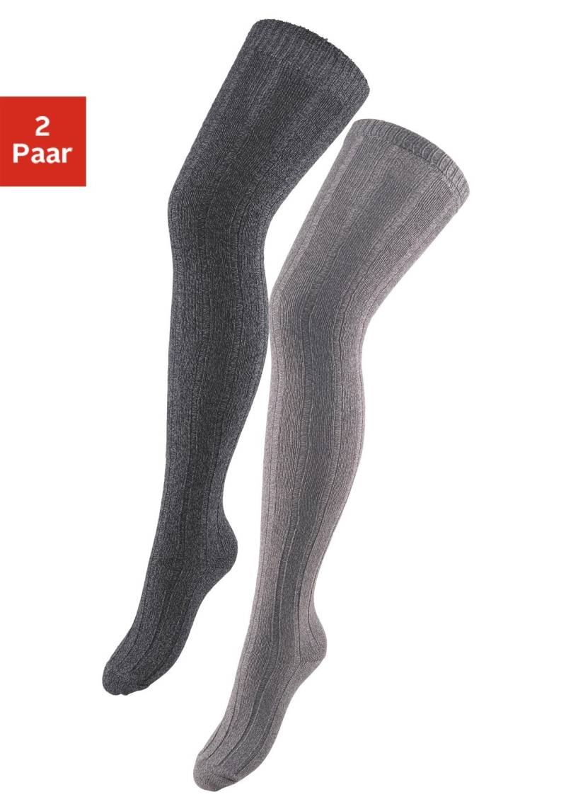 Lavana Overknees, (Packung, 2 Paar), in Melangequalität von Lavana