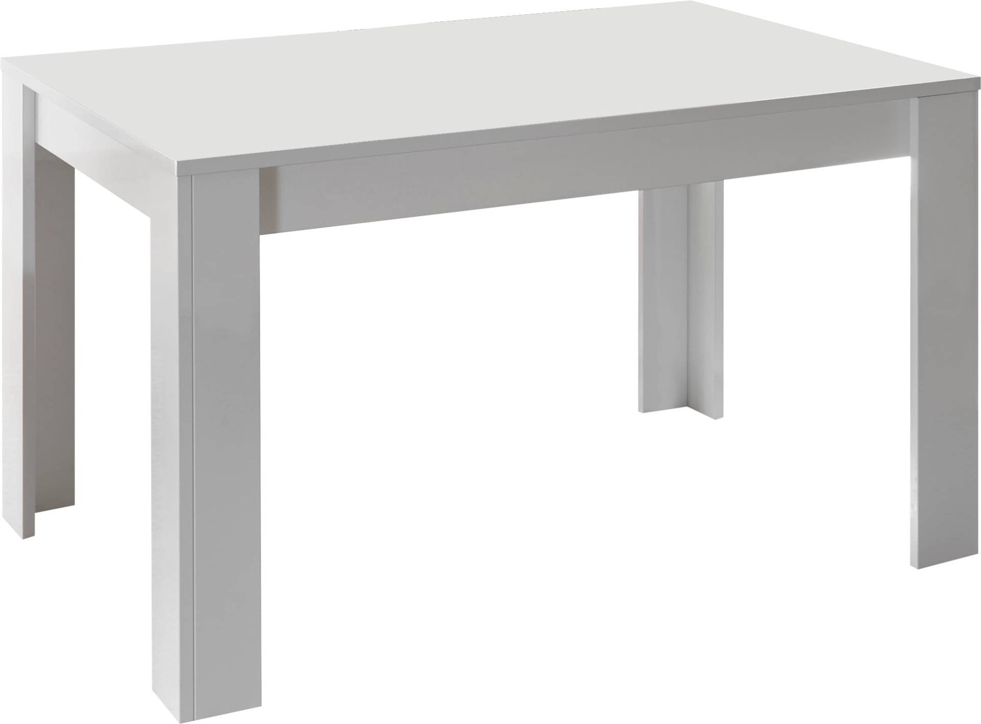 INOSIGN Esstisch »Basic 137x90x79 cm (BxTxH), Esszimmertisch Weiss Hochglanz Lack,«, moderner rechteckiger Küchentisch, ausziehbar, erweiterbar auf 185 cm von INOSIGN