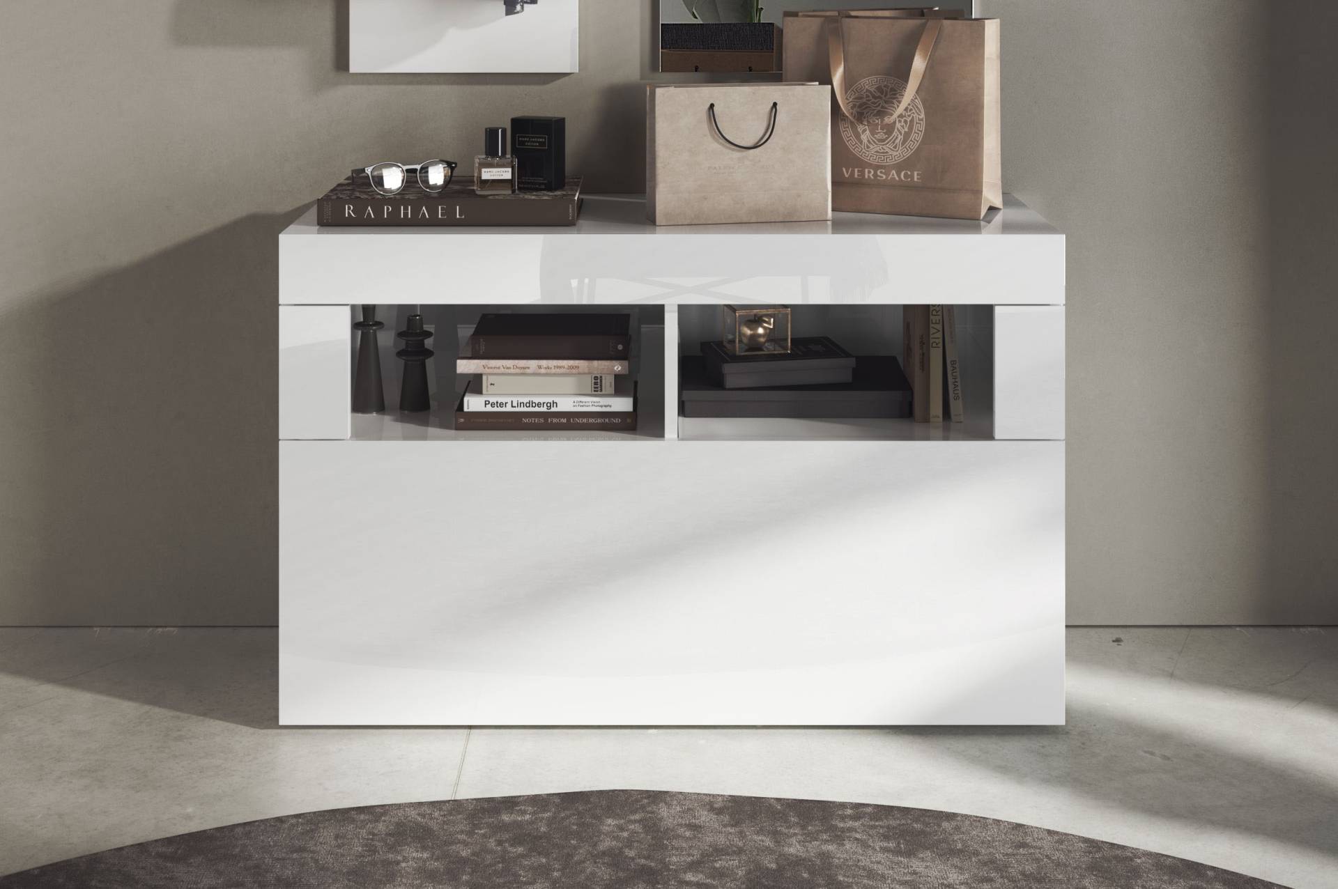 INOSIGN Garderobenschrank »Basic, Breite 91 cm, Höhe 59 cm, Schuhbank 1 Klappe«, Garderobenbank, moderne Rahmenoptik von INOSIGN