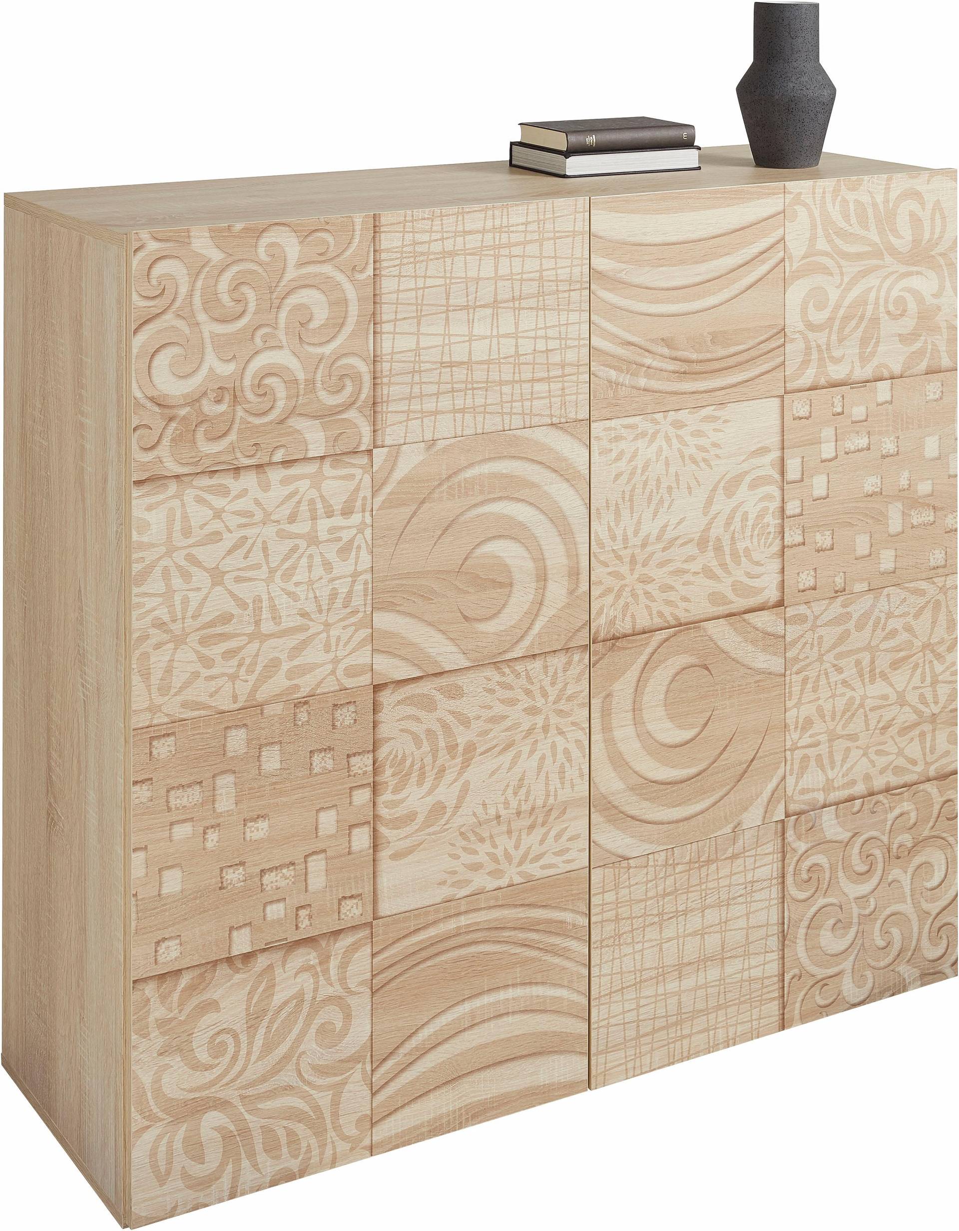 INOSIGN Highboard »Miro«, Breite 121 cm mit dekorativem Siebdruck von INOSIGN