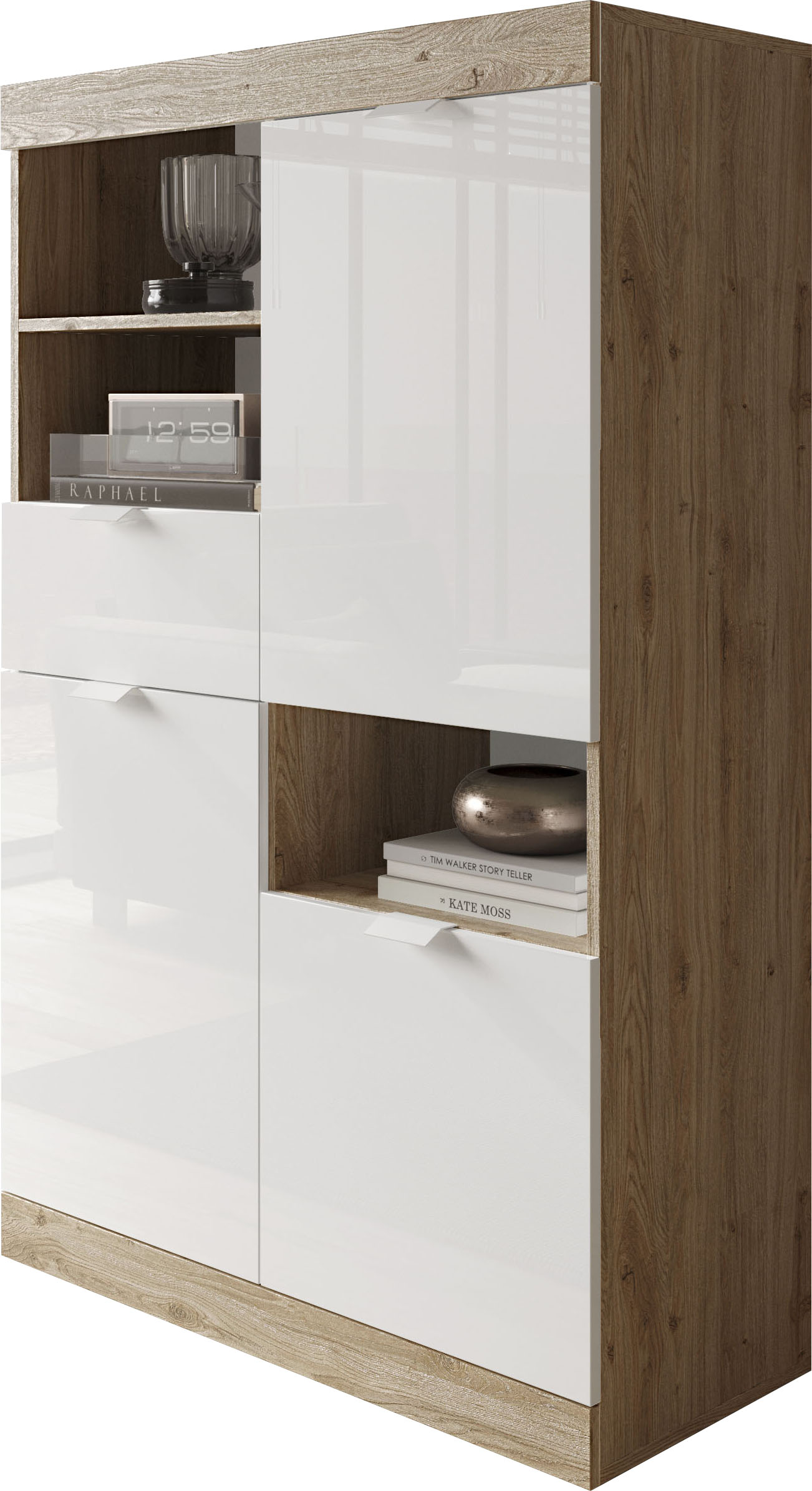 INOSIGN Highboard »Slim«, Breite 91 cm, weiss Hochglanz Lack von INOSIGN