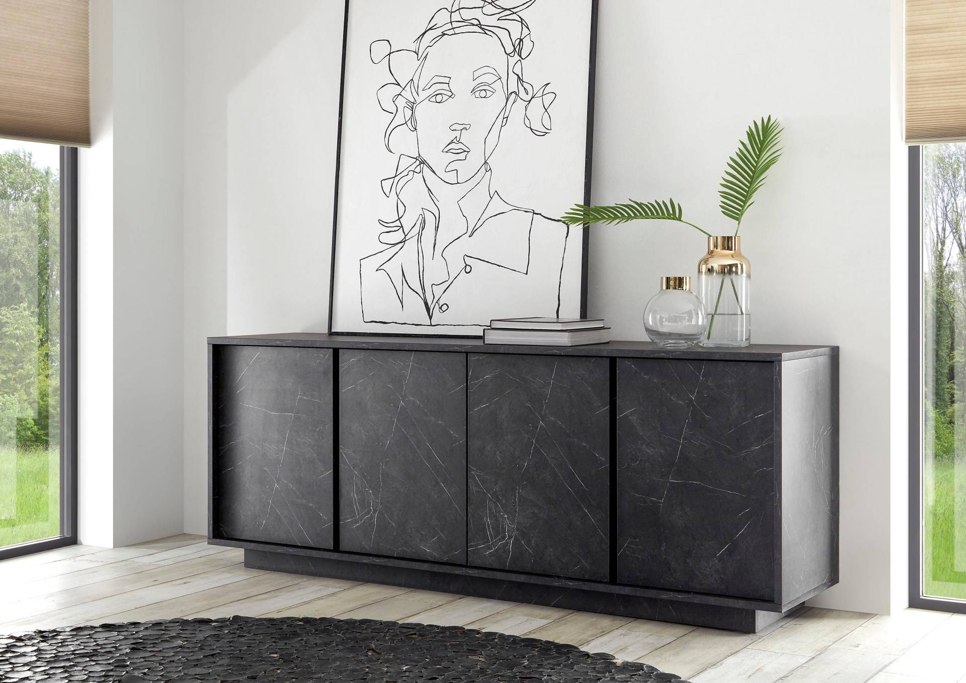 INOSIGN Sideboard »Carrara«, grifflos von INOSIGN