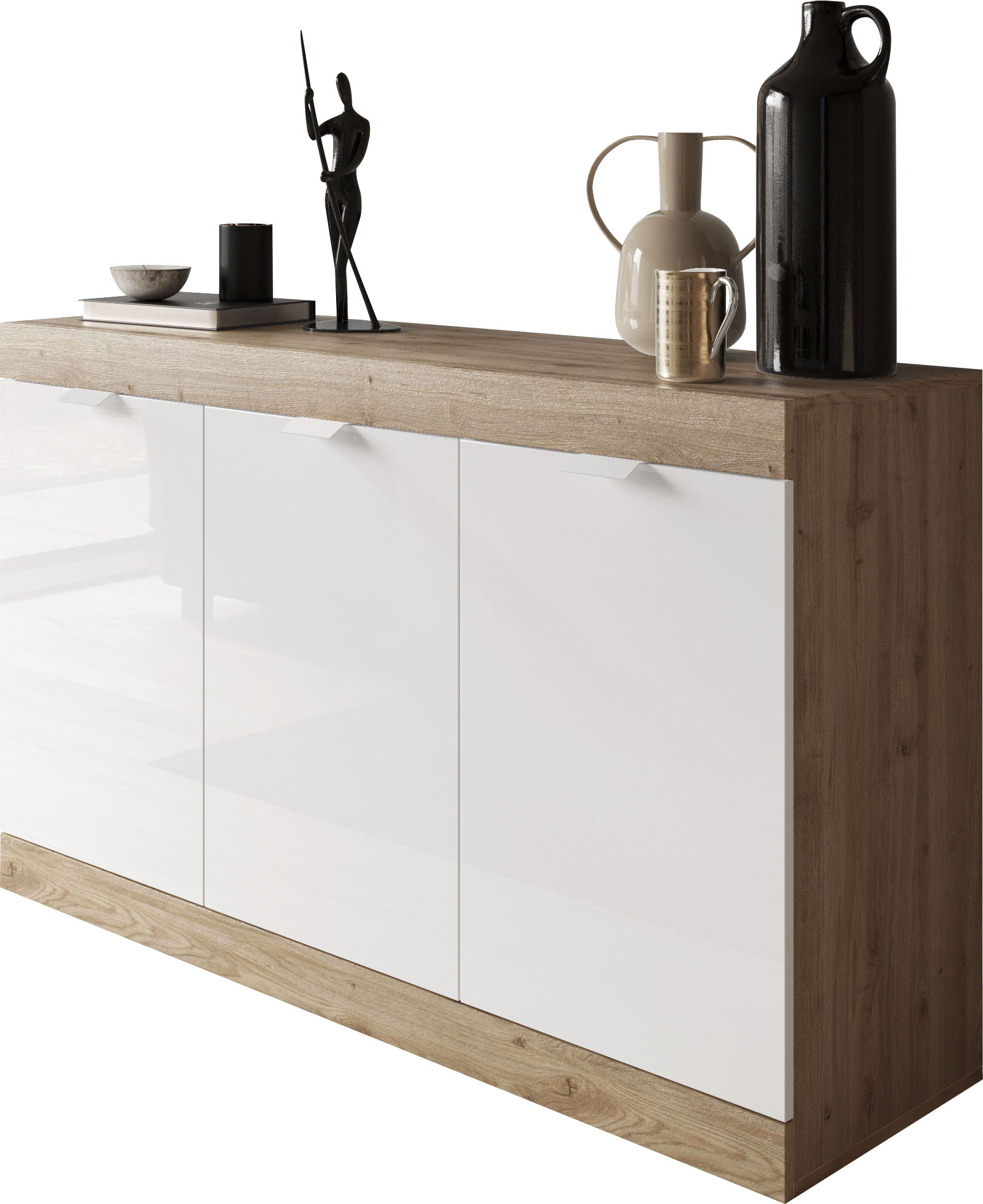 INOSIGN Sideboard »Slim«, Breite 136 cm, weiss Hochglanz Lack von INOSIGN