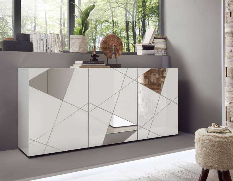 INOSIGN Sideboard »Vittoria«, Breite 181 cm, Front mit Siebdruck und Spiegel von INOSIGN