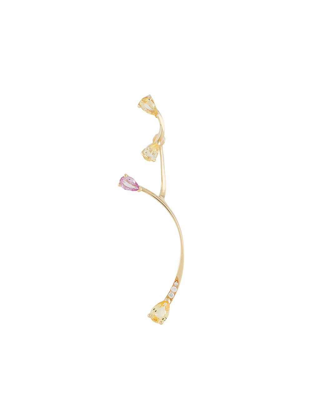 LE STER 18kt yellow gold diamond Lemon Flare left ear stud with Rose More jacket von LE STER