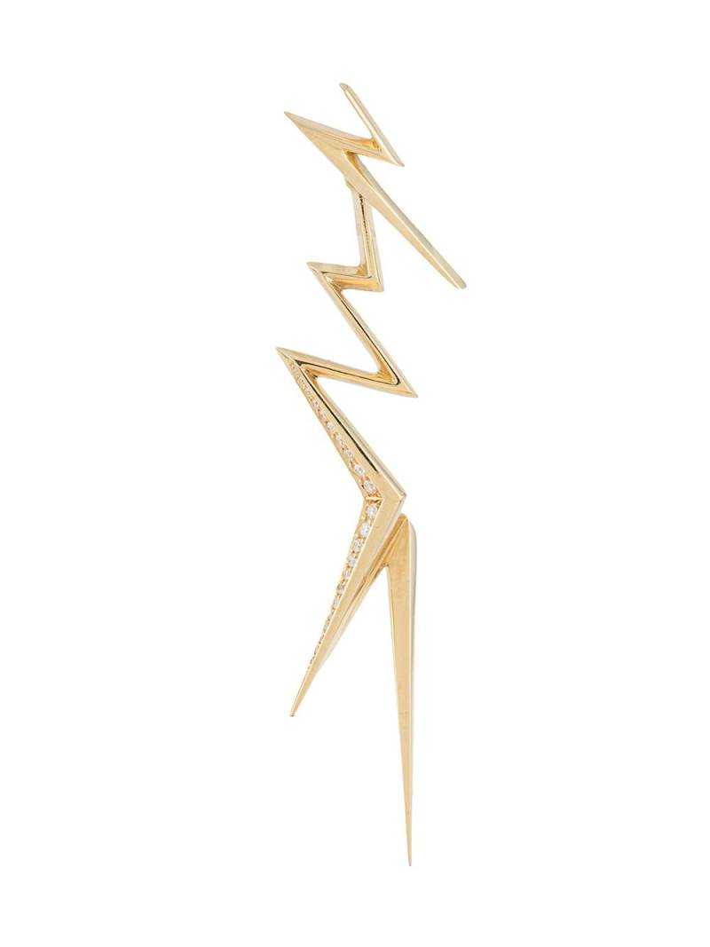 LE STER 18kt yellow gold diamond Thunderflash jacket and right ear stud earring von LE STER