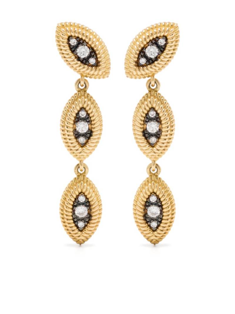 LEANDRA 18K yellow gold Cabo Dragon diamond earrings von LEANDRA