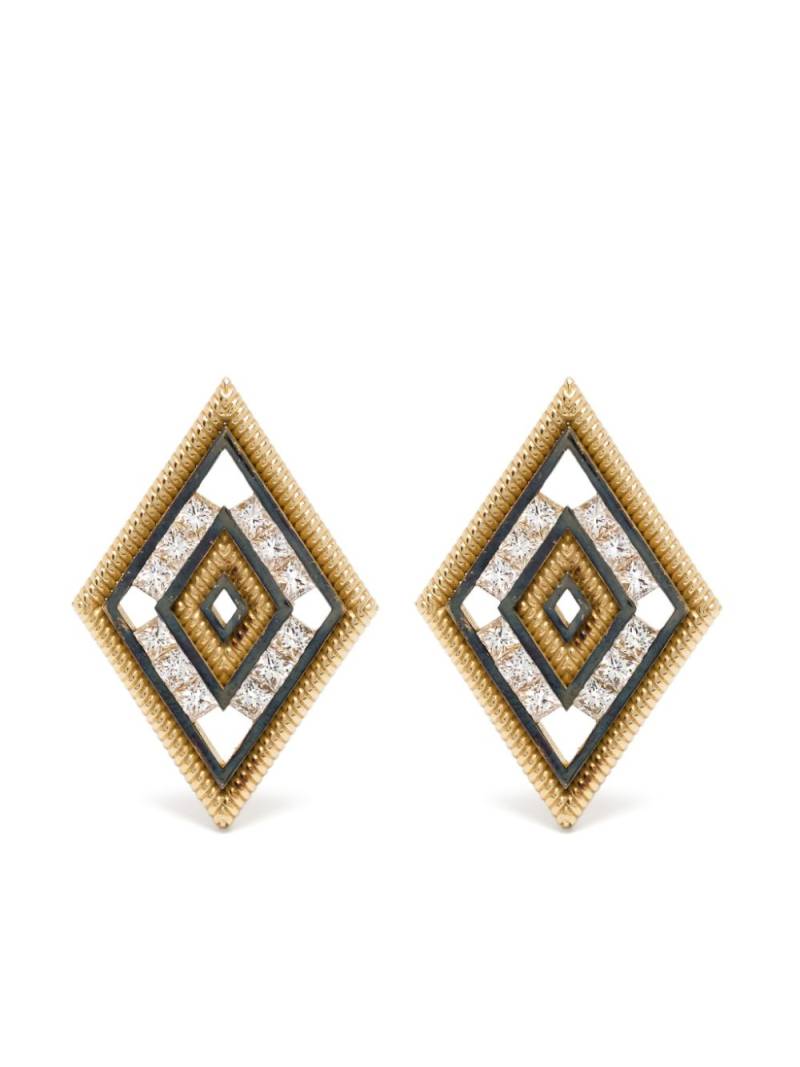 LEANDRA 18K yellow gold Cabo Rombo diamond earrings von LEANDRA