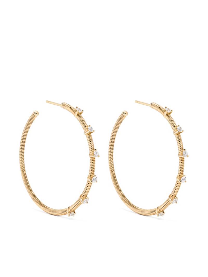 LEANDRA 18kt yellow gold Cabo M diamond earrings von LEANDRA