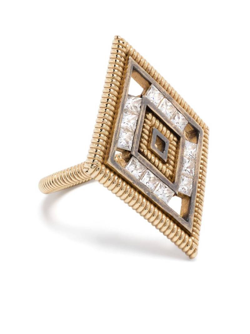 LEANDRA 18kt yellow gold Cabo rombo diamond ring von LEANDRA