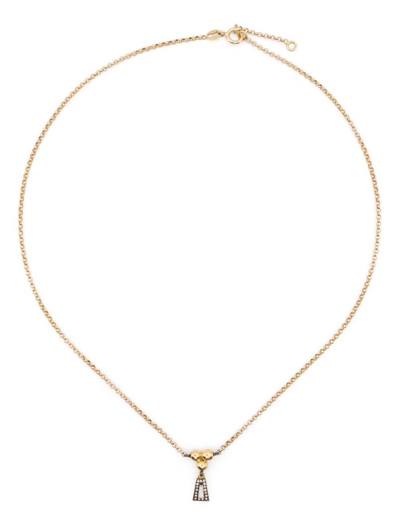 LEANDRA 18kt yellow gold Taper diamond necklace von LEANDRA