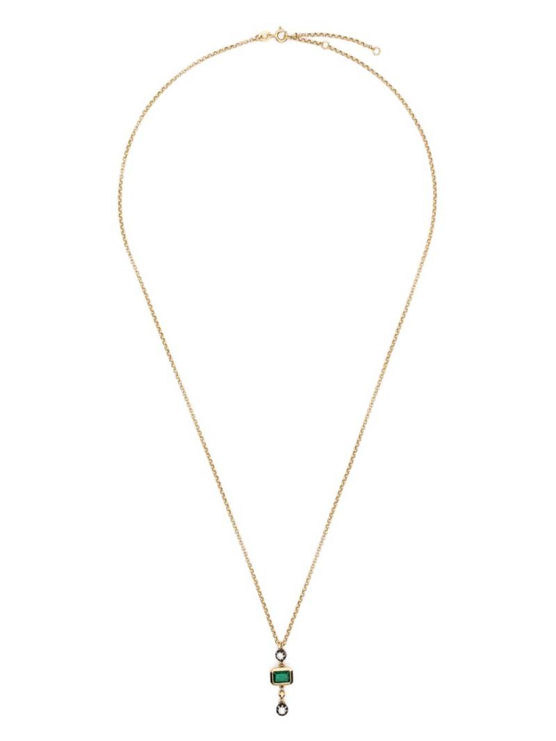 LEANDRA 18ky yellow gold Alegra emerald and diamonds necklace von LEANDRA