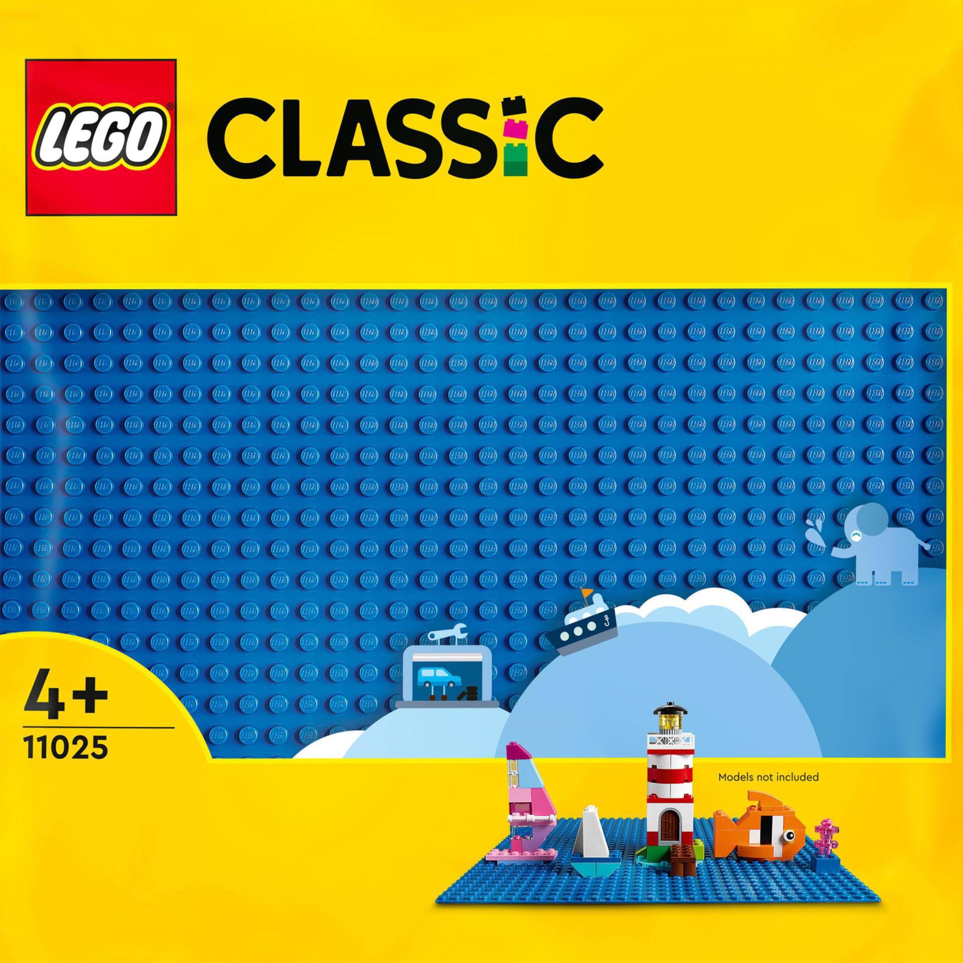 LEGO® Konstruktionsspielsteine »Blaue Bauplatte (11025), LEGO® Classic«, (1 St.), Made in Europe von lego®