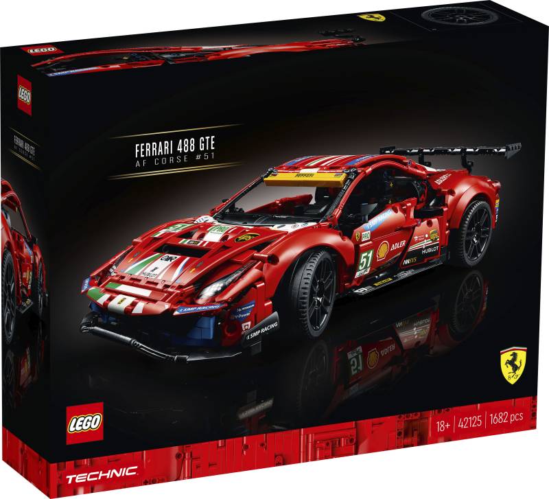 LEGO® Konstruktionsspielsteine »Ferrari 488 GTE “AF Corse #51” (42125), LEGO® Technic«, (1682 St.), Made in Europe von lego®